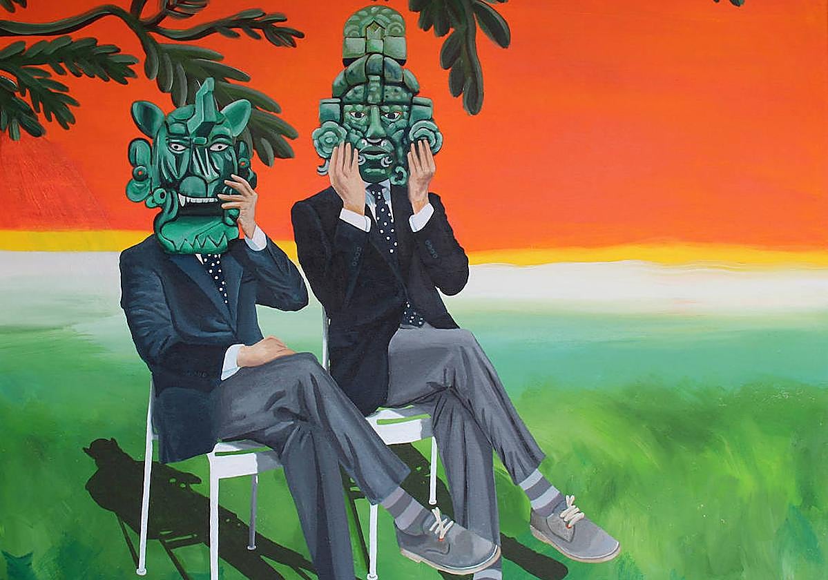 La obra 'Mis dioses' es la propuesta de la artista murciana Carmen Cantabella para ilustrar la portada de Ababol dedicada a Raimundo de los Reyes.