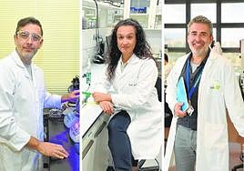 Fabio Juliá Hernández, investigador de la UMU; María Cuartero,  de la UCAM y Santiago Cuevas, del IMIB.