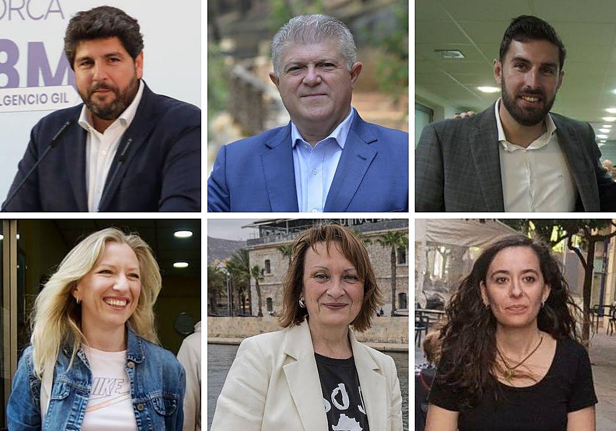 Fernando López Miras, José Vélez, José Ángel Antelo, María José Ros, María Marín y Helena Vidal.