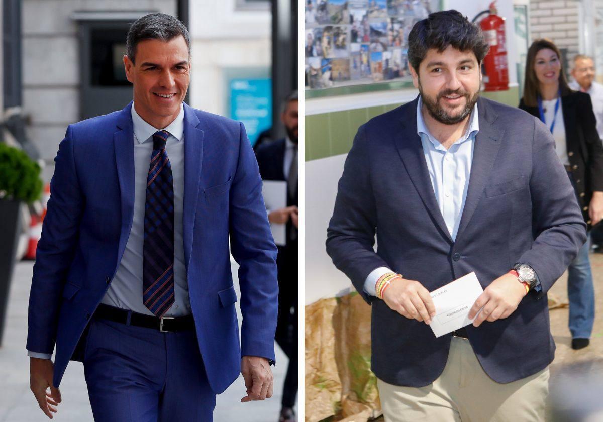 Pedro Sánchez y López Miras, en imágenes de archivo.