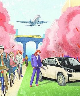 Imagen secundaria 2 - Portada del libro 'Stranger Things Tribute 1983-1986', ilustración para la marca Manzanas Marlene y portada de la revista alemana 'Impact', sobre movilidad sostenible en el futuro.