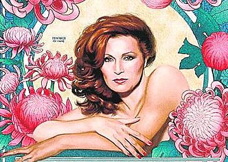 Imagen secundaria 1 - Retrado de Rocío Jurado e ilustración, tipo boceto, de la Sagrada Familia de Barcelona. 