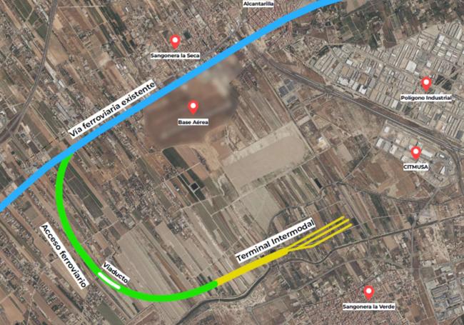 Ramal de conexión de la Ciudad Agroalimentaria con el Corredor Mediterráneo.