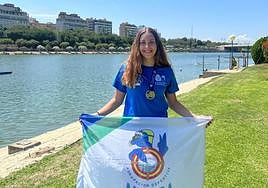 Alba Rubio celebra su victoria en Sevilla el pasado sábado.