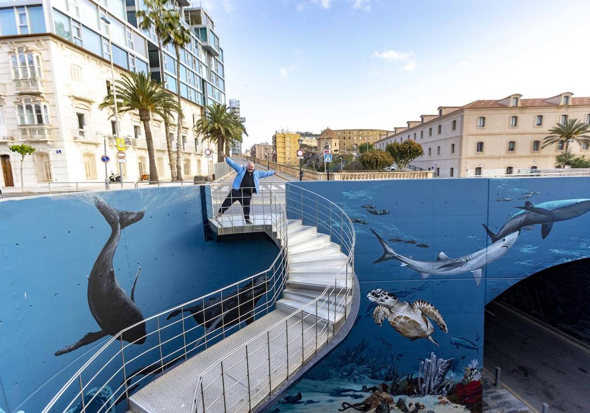 Las fotos de Pablo Sánchez del mural de Kraser en Cartagena