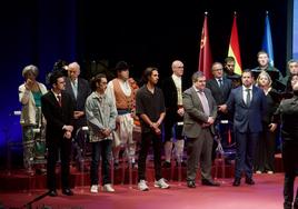 Algunos de los galardonados por el Día de la Región, este viernes, en el acto celebrado en San Javier.