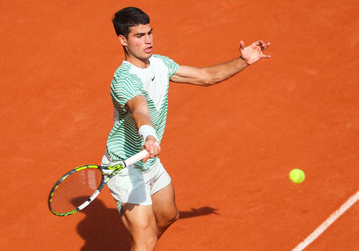 Carlos Alcaraz, el pasado sábado, en Roland Garros.