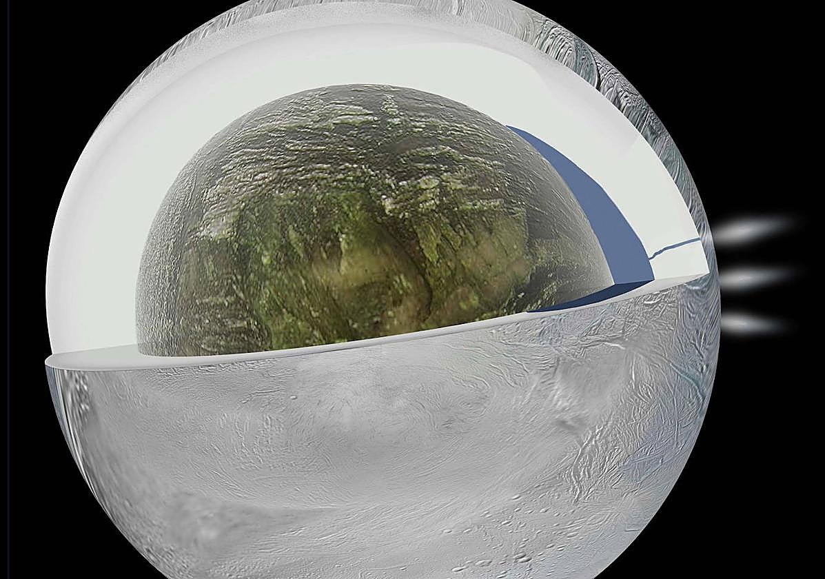 Imagen de la luna Encélado.