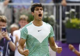 Carlos Alcaraz, durante el partido de semifinales frente a Sebastian Korda.