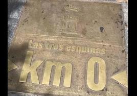 Placa que indica el 'Kilómetro Cero' de la Región de Murcia.