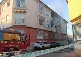 Imagen del incendio en la vivienda.