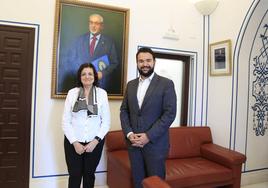 María Dolores García, viuda de Mendoza, y Joaquín Zapata, presidente de la Fundación Cante de las Minas.