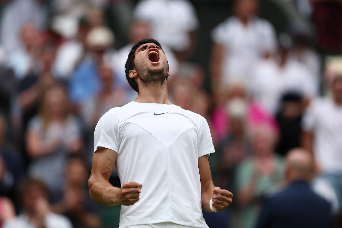 El partido entre Carlos Alcaraz y Jarry en Wimbledon, en imágenes