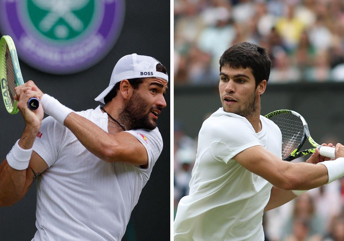 Matteo Berrettini, en el partido del sábado ante Zverev. Carlos Alcaraz.