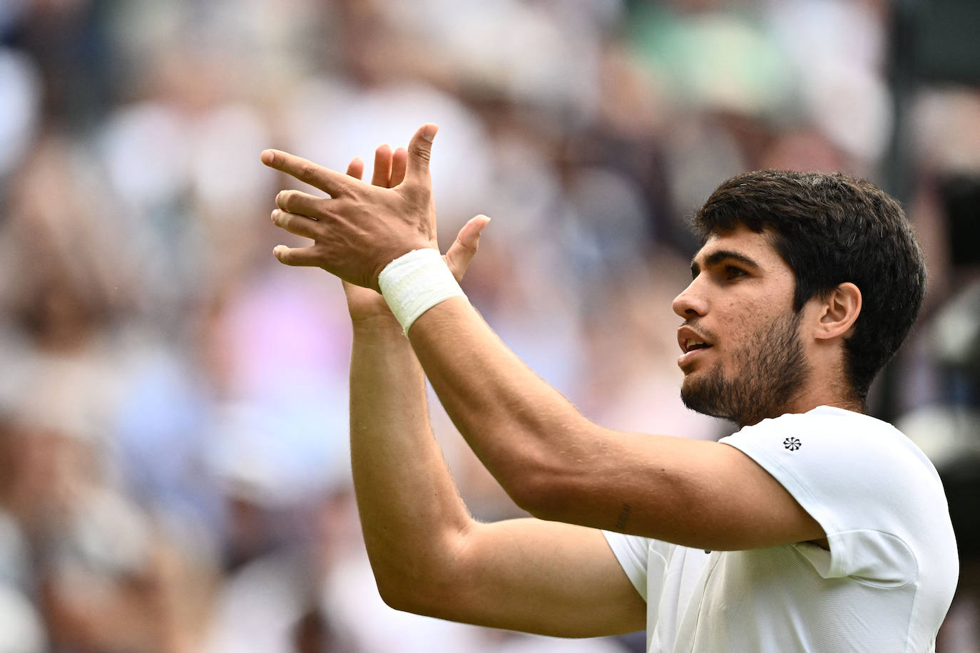 Las imágenes del partido Alcaraz-Rune en Wimbledon