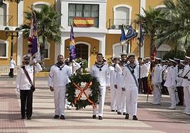 Acto de celebración de la Virgen del Carmen, este domingo en el Arsenal.