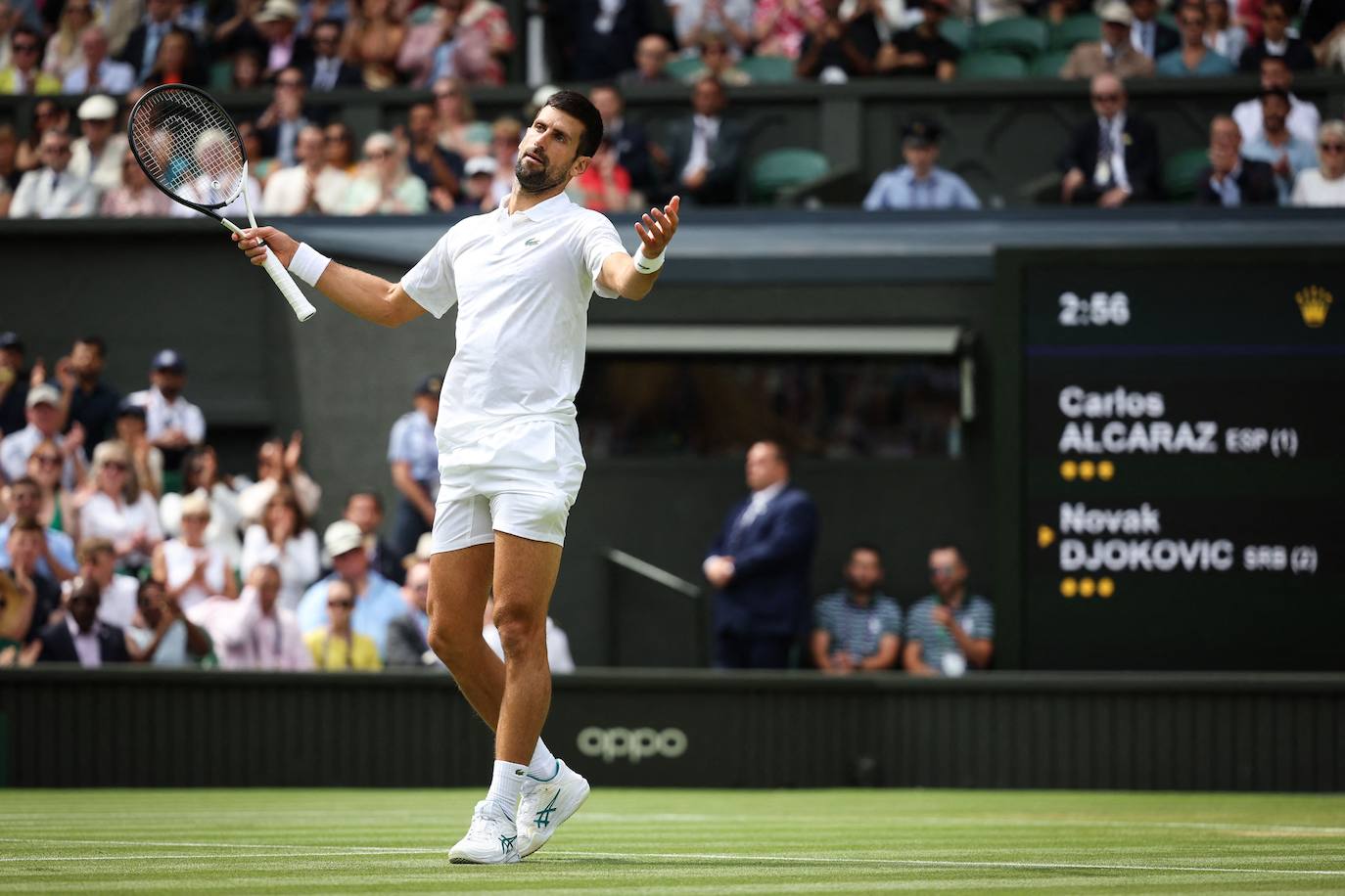 La final de Wimbledon entre Carlos Alcaraz y Novak Djokovic, en imágenes