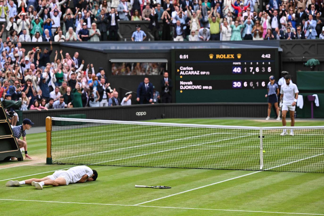 La final de Wimbledon entre Carlos Alcaraz y Novak Djokovic, en imágenes