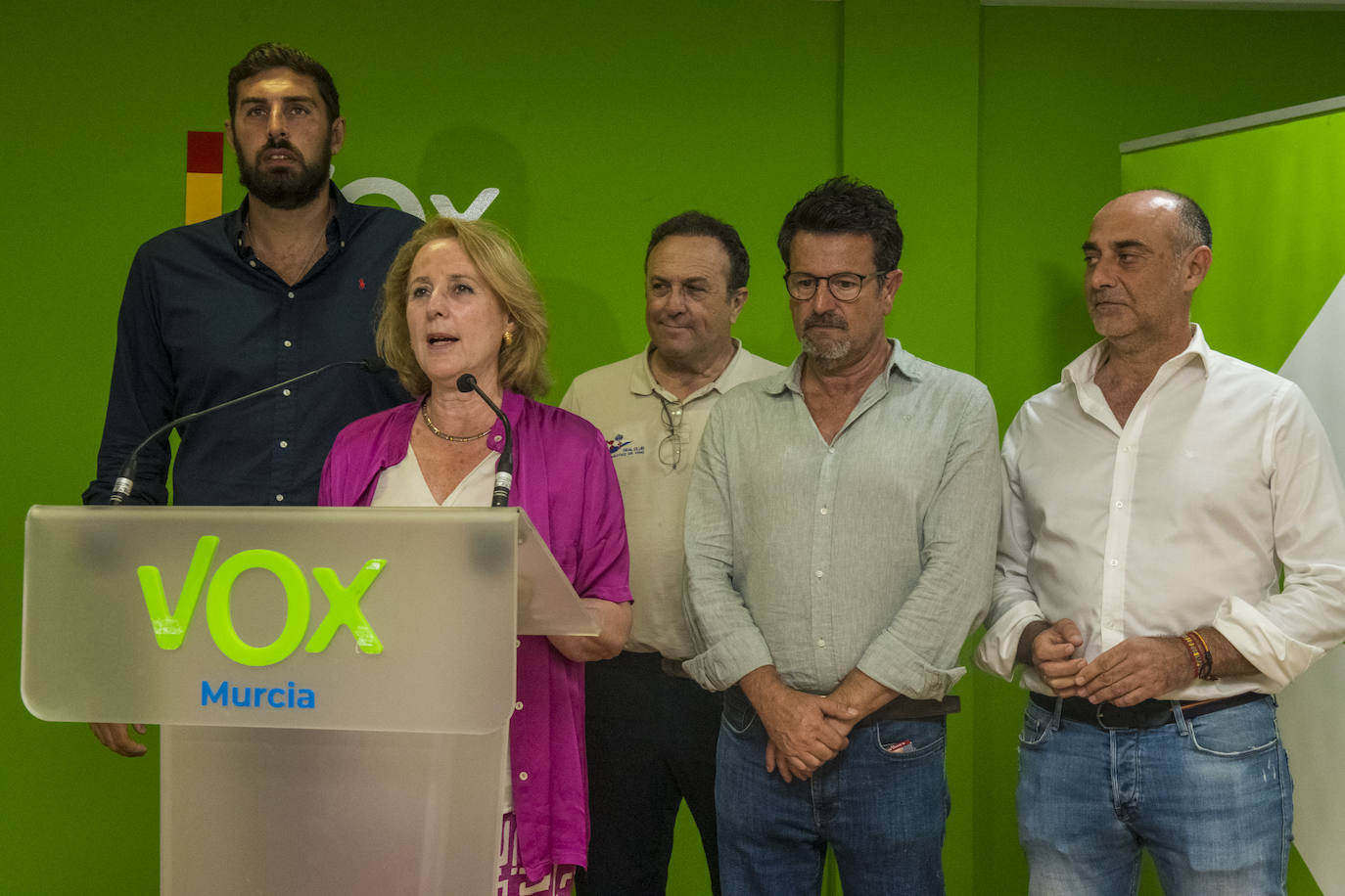 Comparecencia de los candidatos de Vox por la Región de Murcia, en imágenes