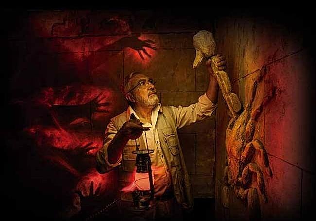 Cartel promocional de la misión 'Expedición Maldita' de Mythos Escape Room.