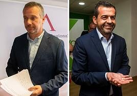 El portavoz del Grupo Parlamentario Popular, Joaquín Segado, ayer en la Asamblea. Rubén Martínez Alpañez, ayer, antes de la rueda de prensa en la sede de Vox.