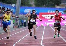 Lçopez Barranco durante la prueba de 100 metros lisos este sábado.