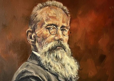 Imagen secundaria 1 - Retratos de Nikolái Andréyevich Rimski-Kórsakov (1844-1908) y Vasili Safónov (1852-1918).