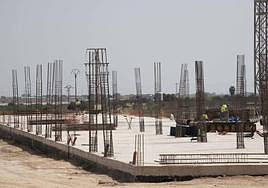 Obras del futuro colegio de La Aljorra, en una foto de archivo.