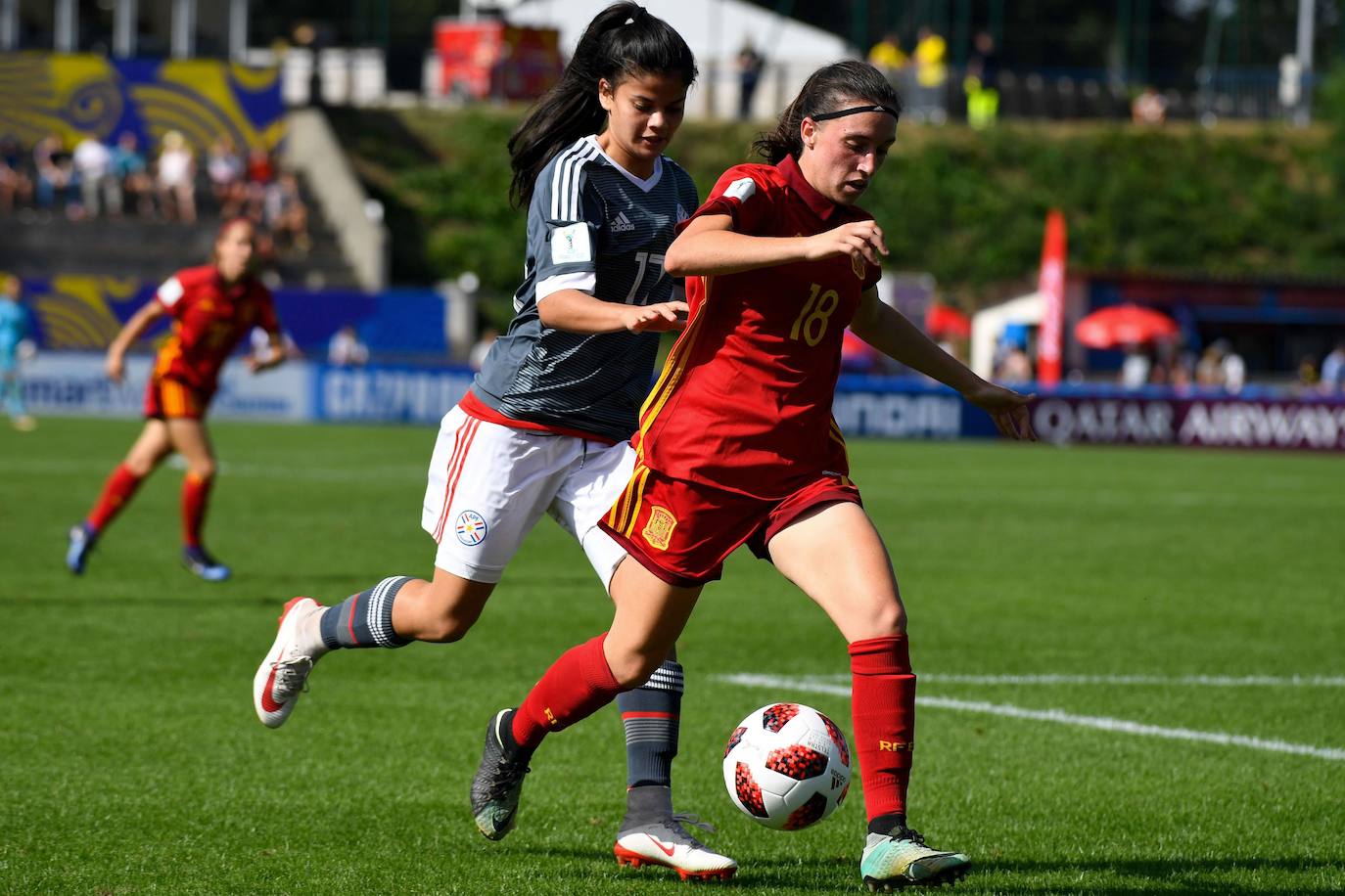 Eva Navarro, en un encuentro de la selección española ante Paraguay del Mundial sub-20.