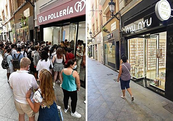 Antes y después del local dedicado a la venta de 'pollofres'.