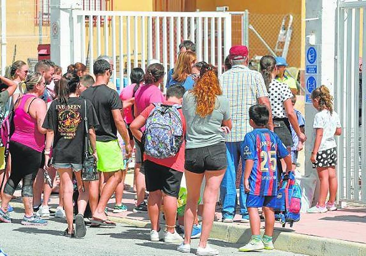 Alumnos del colegio San Juan Bautista de Campos del Río, en imagen de archivo.
