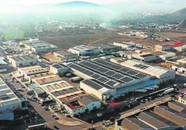 Panorámica aérea general del polígono industrial Puente Alto de Orihuela.