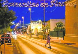 Cartel que da la bienvenida a las fiestas de Correntías.