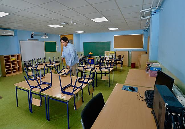 Aula del IES Juan XXIII de El Ranero, en Murcia.