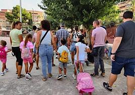 Imagen de la vuelta al cole en el centro Mariano Aroca de Murcia.