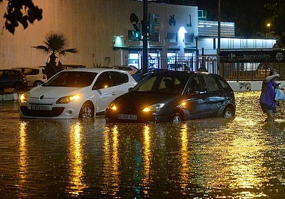 Calles inundadas en Murcia tras la última tormenta.