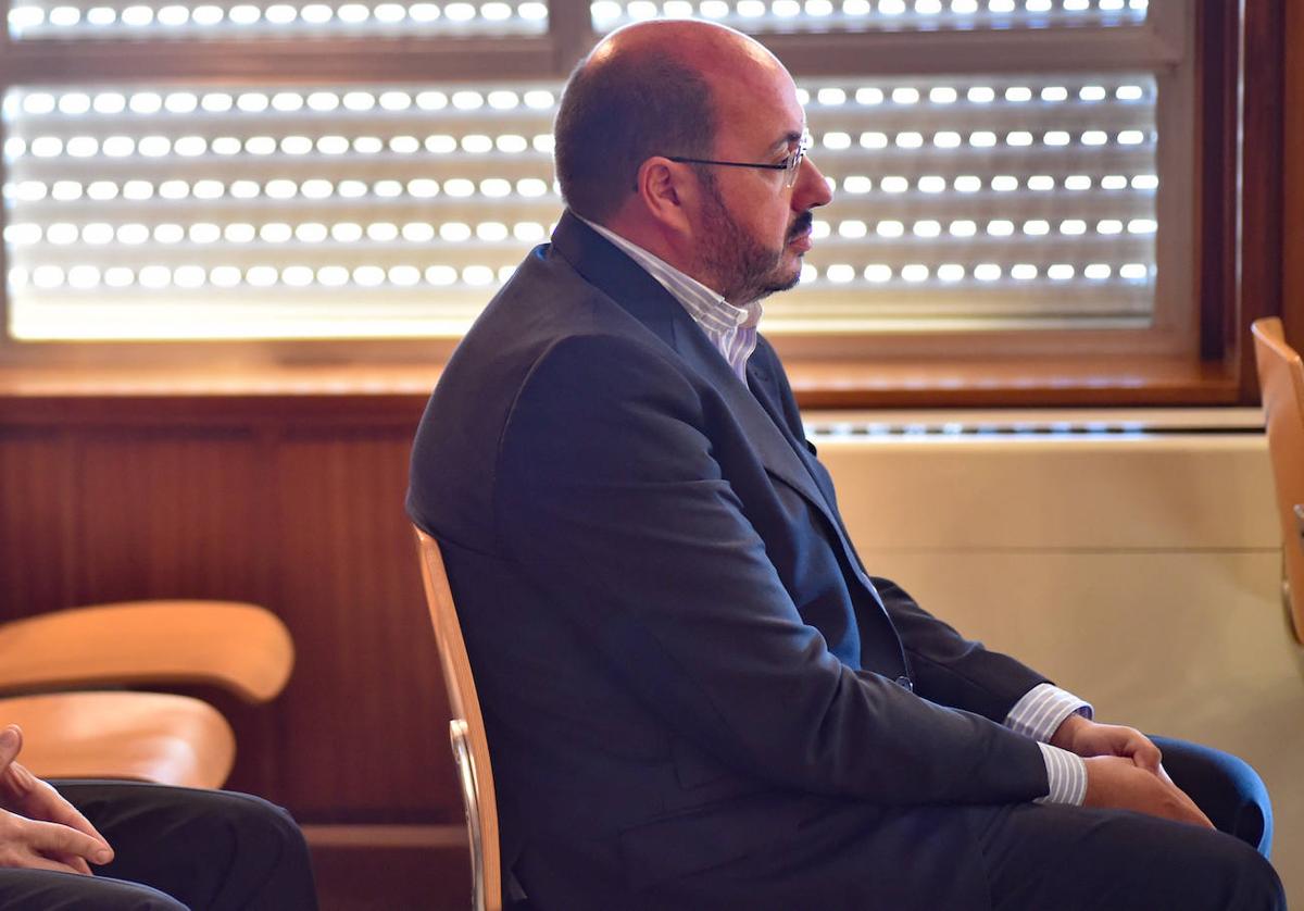 Pedro Antonio Sánchez, en la Audiencia Provincial, durante el juicio.