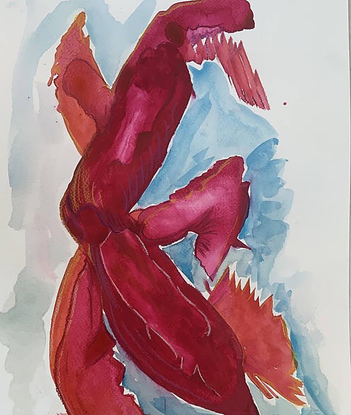 Imagen secundaria 2 - 1. En sus últimos trabajos Paulina Real extrae aprendizajes útiles del estudio de la naturaleza y de su forma de crear materialidad. 2. «Según el físico Gerd Binnig, la naturaleza es creativa y, como el hombre, es capaz de producir cosas nuevas continuamente», recuerda Paulina Real. 3. El rojo innato de Paulina Real. Dice la artista ciezana que «la auténtica creadora libre y espontánea es la propia naturaleza».