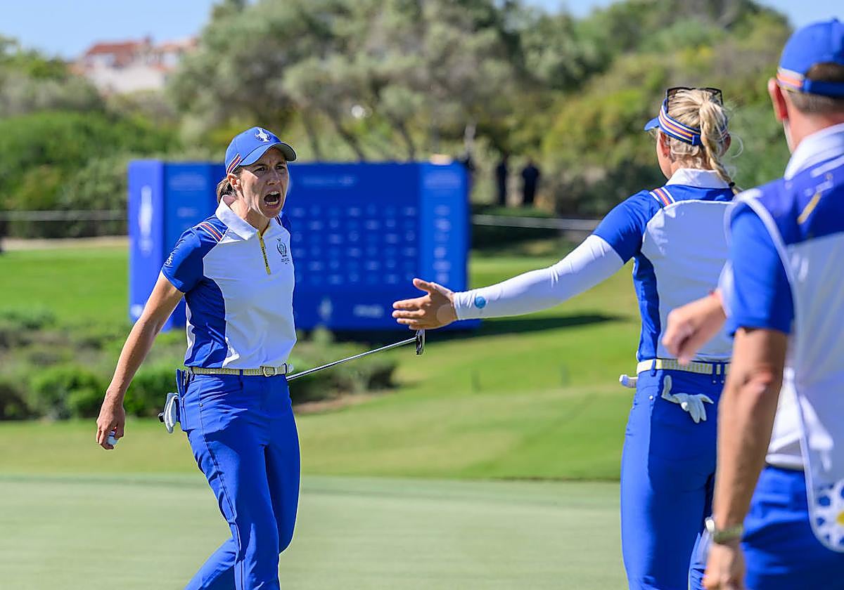 Ciganda celebrando un nuevo acierto europeo.