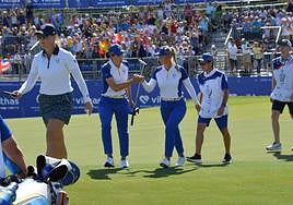 Ciganda y Pedersen ganando su partido de la mañana