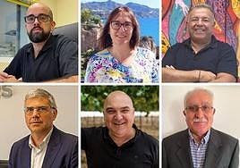 Joaquín Rubio, presidente de Coop. El Limonar; Leonor Ruiz García, responsable del equipo de Mejora Genética Molecular del Imida; Juan López, director general de Pozosur; José Manuel Pelegrín, CEO de Agrucapers; José Velasco, CEO de El Ciruelo; y José Egea Caballero, investigador.