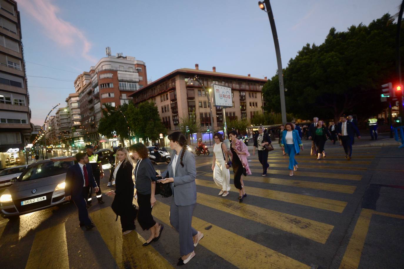 Las imágenes de la llegada de la comitiva de los países miembros de la UE a Murcia