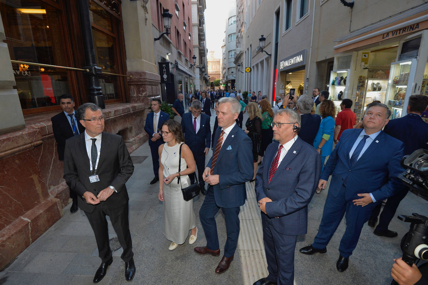 Las imágenes de la llegada de la comitiva de los países miembros de la UE a Murcia