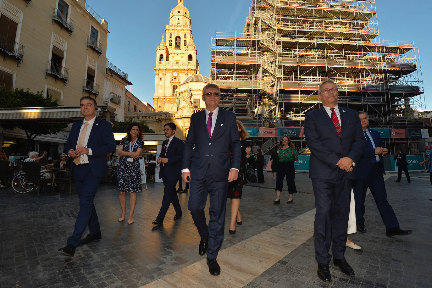 Las imágenes de la llegada de la comitiva de los países miembros de la UE a Murcia