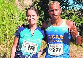 María José Giménez y Otmane Raougui, ganadores de la popular Ruta de las Norias, ayer.