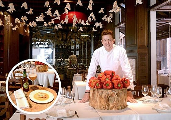 Juan Francisco Carmona, nuevo gerente de La Pequeña Taberna. Alcachofa de la abuela acompañada por una cerveza Estrella de Levante.