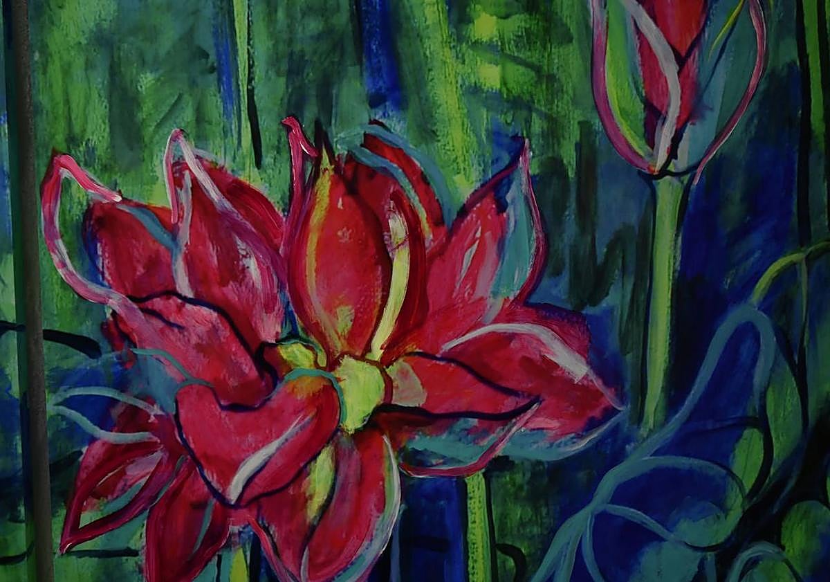 Imagen principal - Algunas obras de la exposición. 