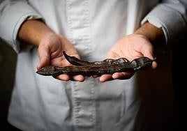 La algarroba siempre ha formado parte de la carta de postres del restaurante Magoga, en Cartagena, con una estrella Michelin.