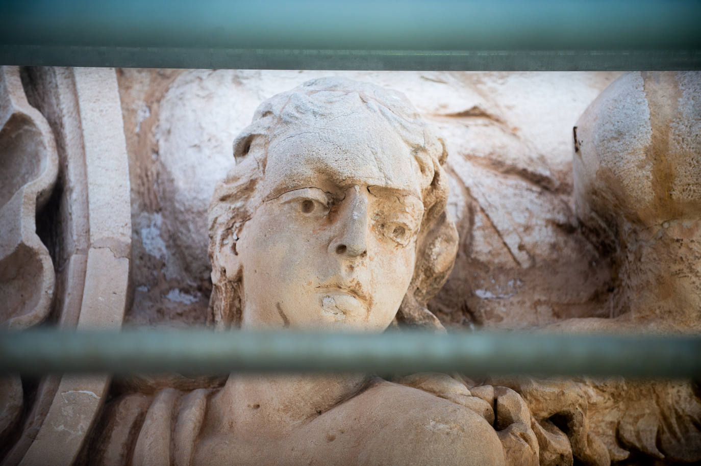 Las obras de restauración de la fachada de la Catedral de Murcia