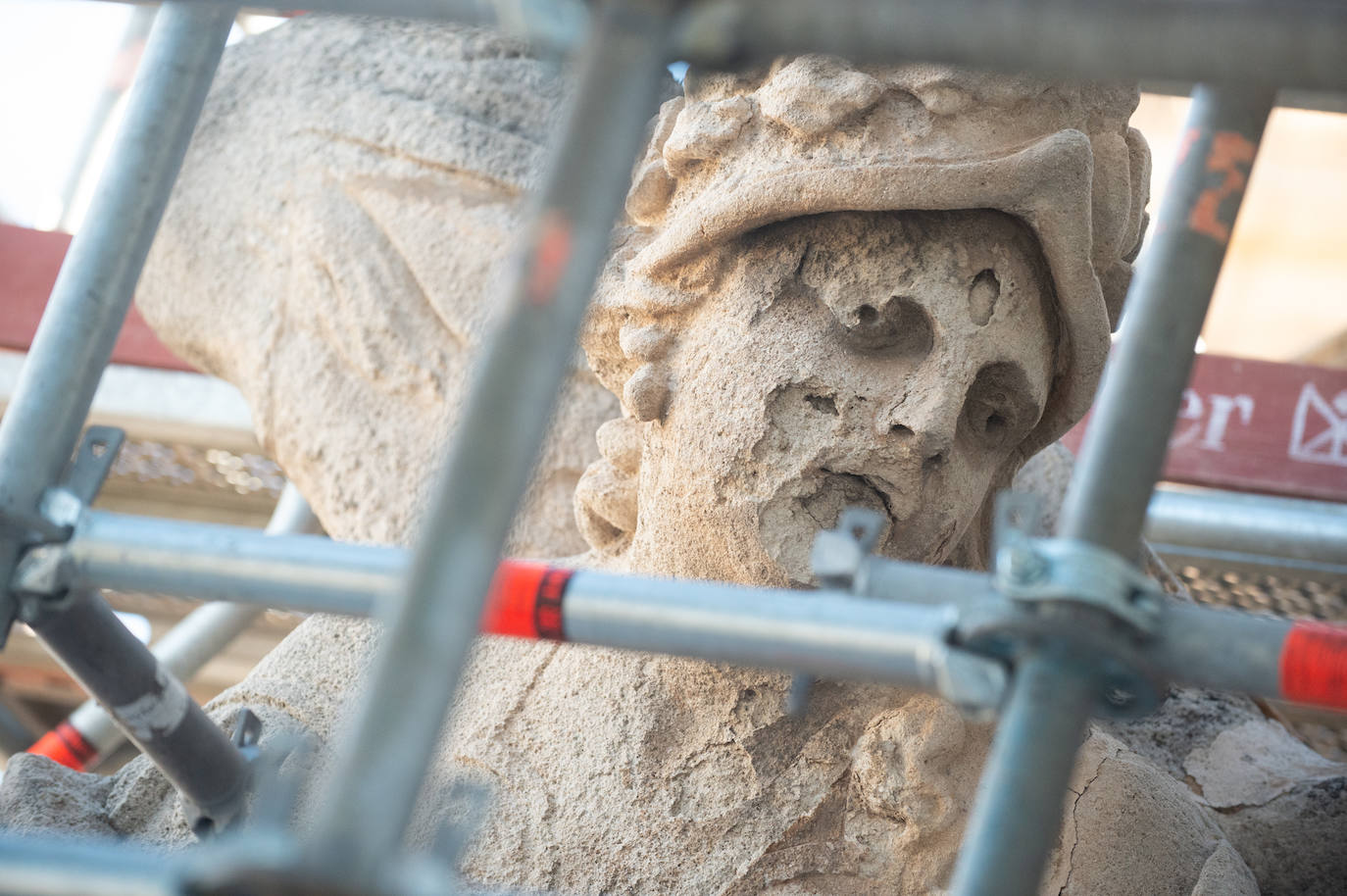 Las obras de restauración de la fachada de la Catedral de Murcia